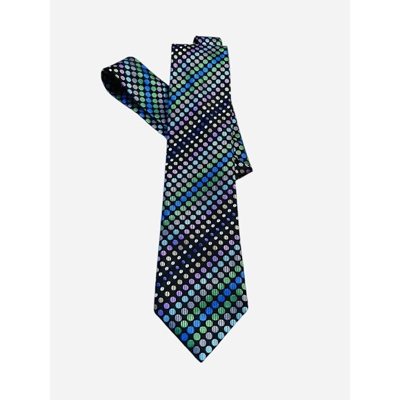 XMI for Von Maur Dots Multicolor Hand Sewn‎ Silk Tie - Picture 1 of 4